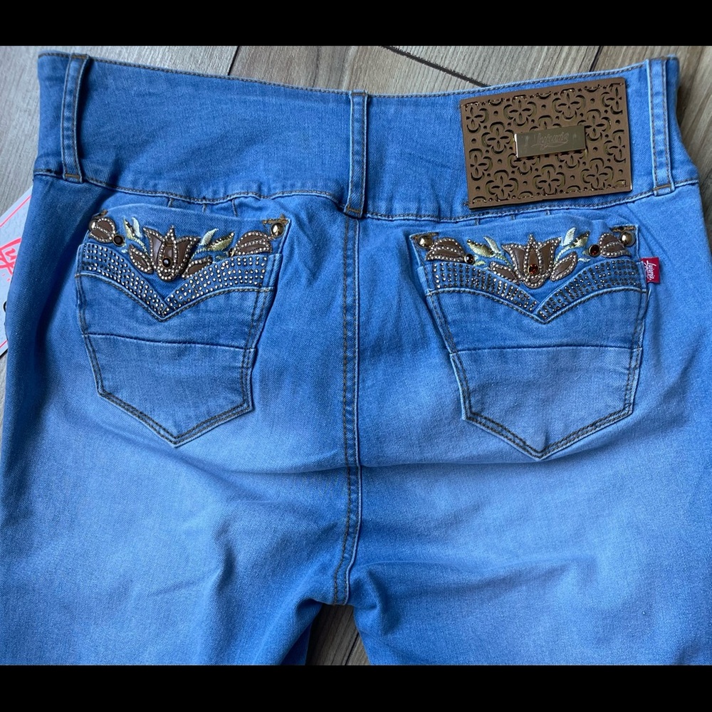 🇨🇴LUJURIA JEANS, Butt Lifter Rhinestone Colombian Skinny Push Up Jean - Picture 9 of 11